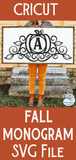 Pumpkin Monogram SVG | Fall Monogram SVG Wispy Willow Designs Company