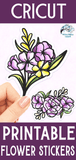 Purple Flower Stickers PNG Wispy Willow Designs Company