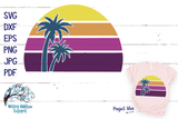 Purple Summer Sunset with Palm Tree SVG Wispy Willow Designs Company