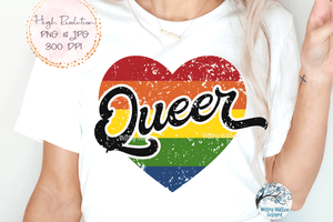 Queer Heart Sublimation PNG Wispy Willow Designs Company