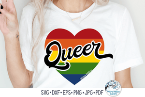 Queer Heart SVG Wispy Willow Designs Company