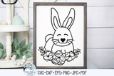 Rabbit with Flowers SVG Wispy Willow Designs Company