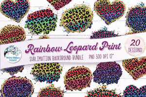 Rainbow Leopard Print Sublimation Background Bundle Wispy Willow Designs Company