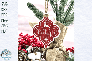Reindeer Names Arabesque Ornaments SVG Wispy Willow Designs Company