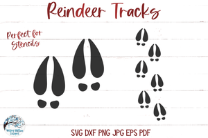Reindeer Tracks | Christmas Footprint SVG Wispy Willow Designs Company