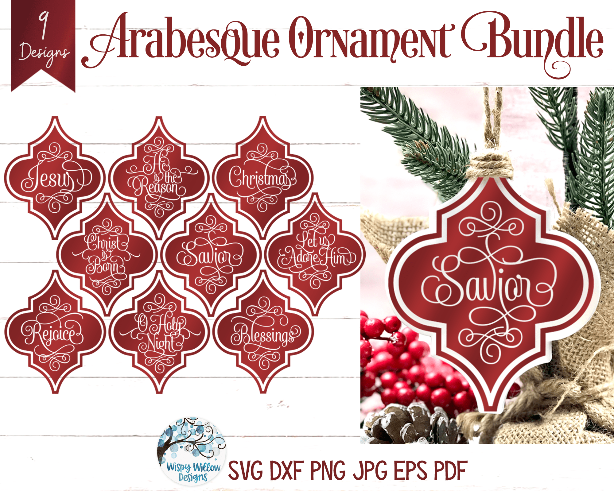 Religious Arabesque Ornament SVG Bundle - Vol 6 | Christmas Ornaments Wispy Willow Designs Company