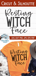 Resting Witch Face SVG | Funny Halloween SVG Wispy Willow Designs Company