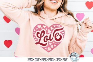Retro Love Heart SVG | Valentine's Day Cut File Wispy Willow Designs Company