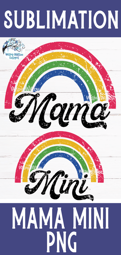 Retro Mama and Mini PNG Sublimation Wispy Willow Designs Company