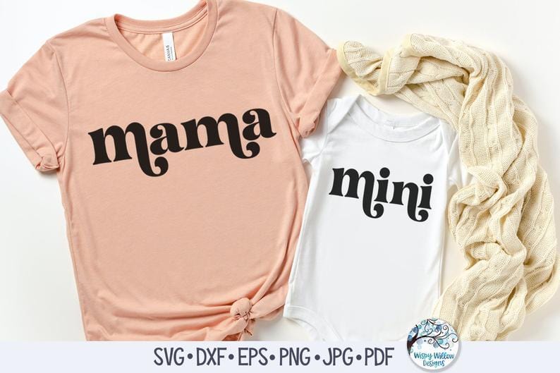 Retro Mama and Mini SVG Wispy Willow Designs Company