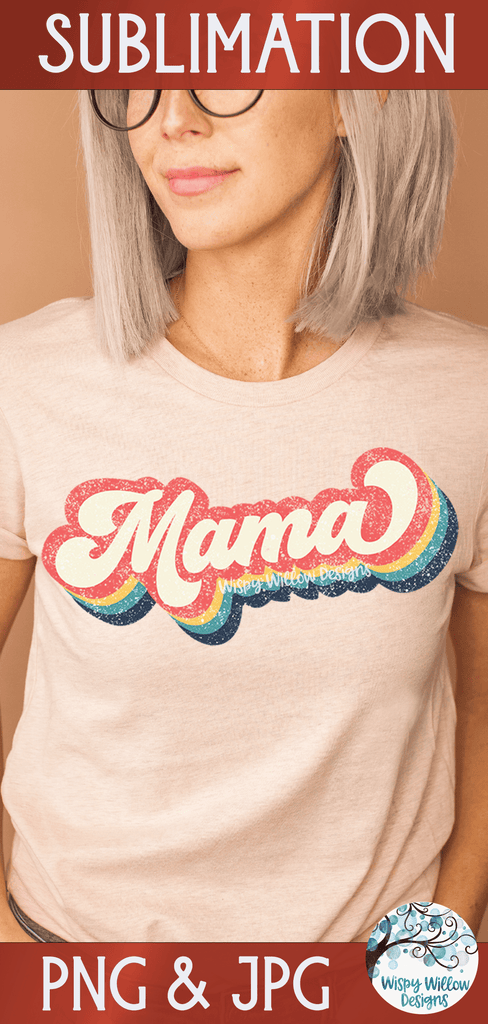 Retro Mama PNG | Mama Sublimation PNG Wispy Willow Designs Company