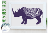 Rhinoceros Mandala SVG Wispy Willow Designs Company