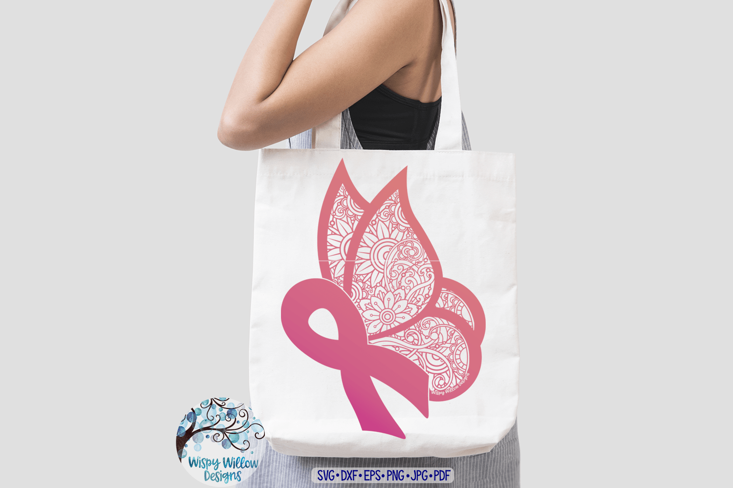 Ribbon Butterfly Mandala Zentangle SVG Wispy Willow Designs Company