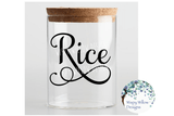 Rice SVG | Kitchen Pantry Label Wispy Willow Designs Company
