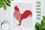 Rooster Mandala SVG Wispy Willow Designs Company