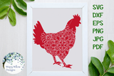 Rooster Mandala SVG Wispy Willow Designs Company