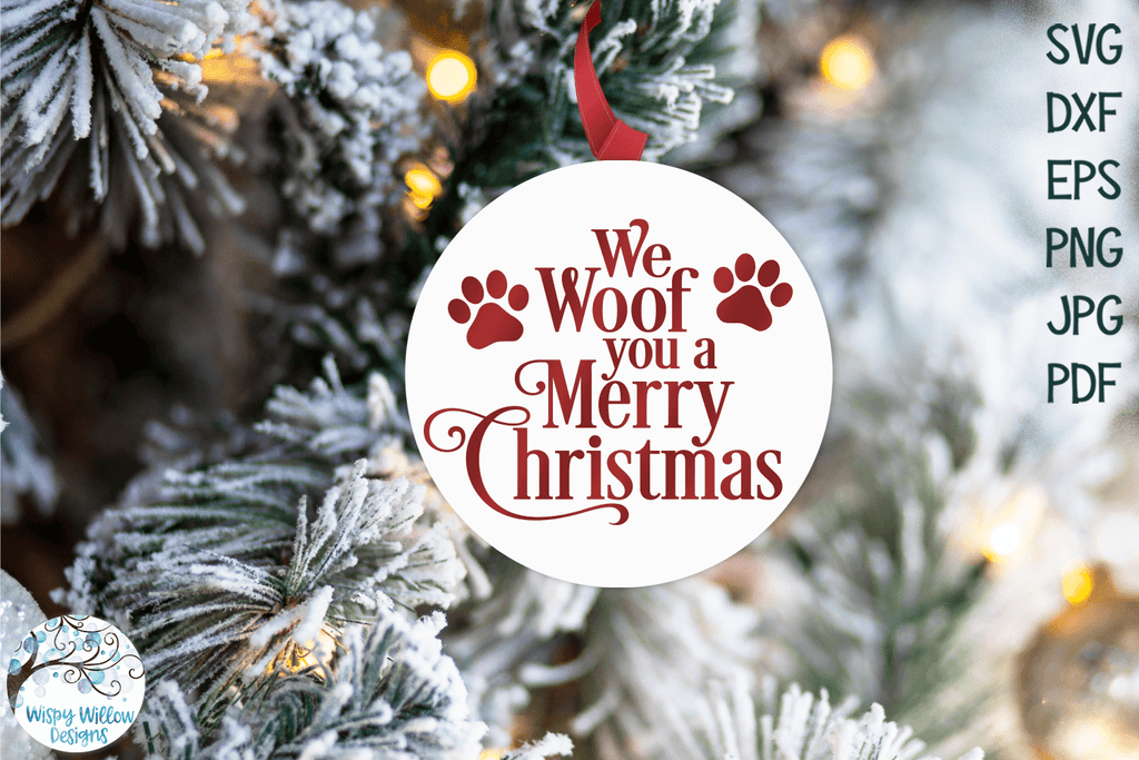 Round Animal Ornament SVG Bundle - Dog and Cat Christmas Ornaments Wispy Willow Designs Company