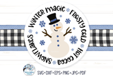 Round Snowman Sign SVG Wispy Willow Designs Company