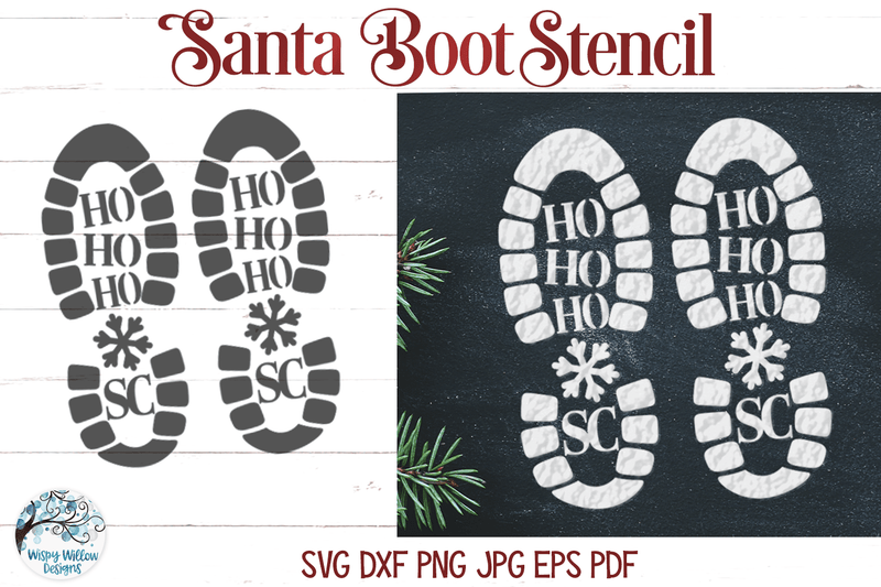 Santa Claus Boot Print Stencils
