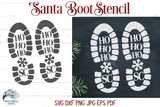 Santa Boot Print Stencil SVG | Christmas SVG Wispy Willow Designs Company