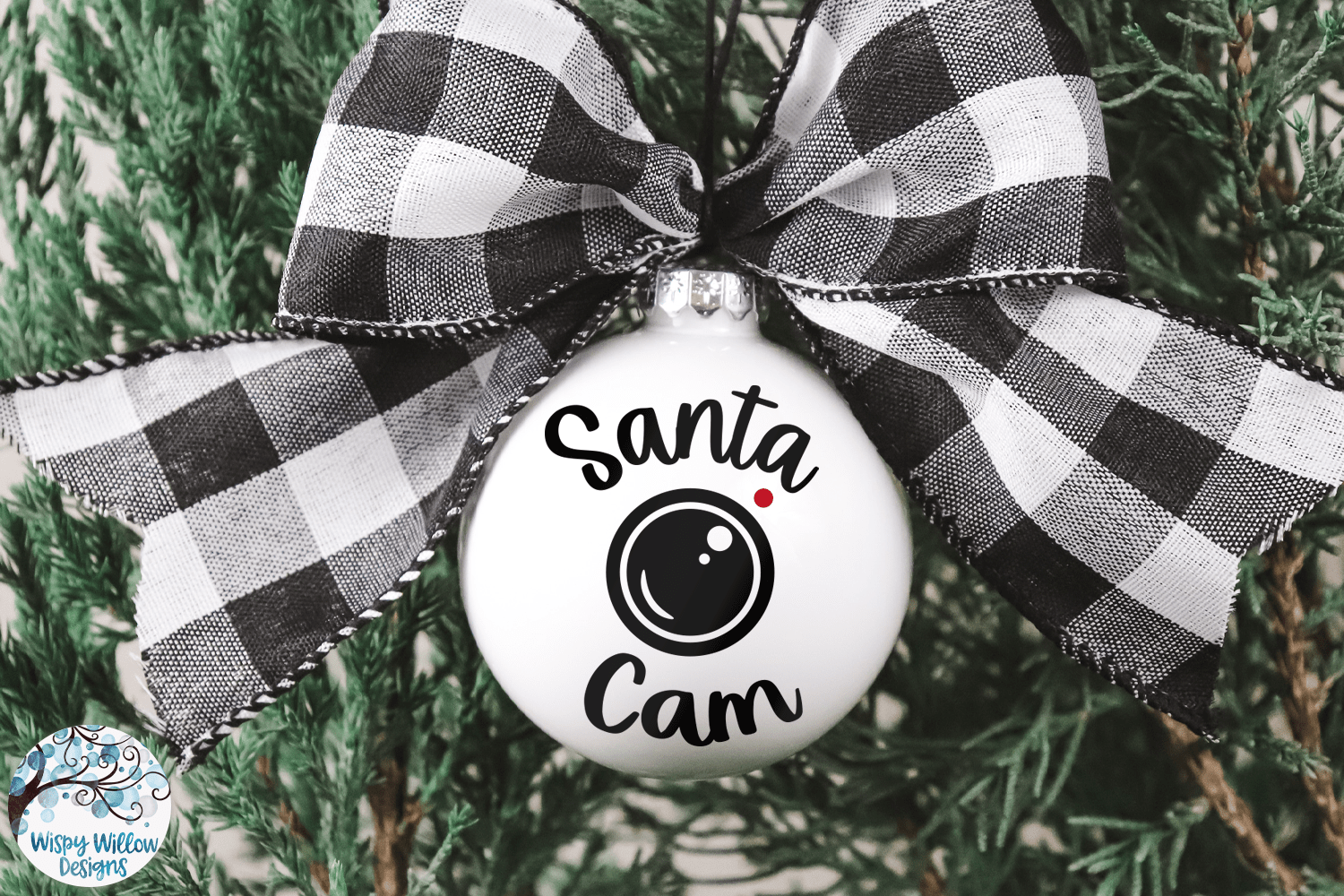 Santa Cam SVG | Christmas Santa Camera Ornament Wispy Willow Designs Company