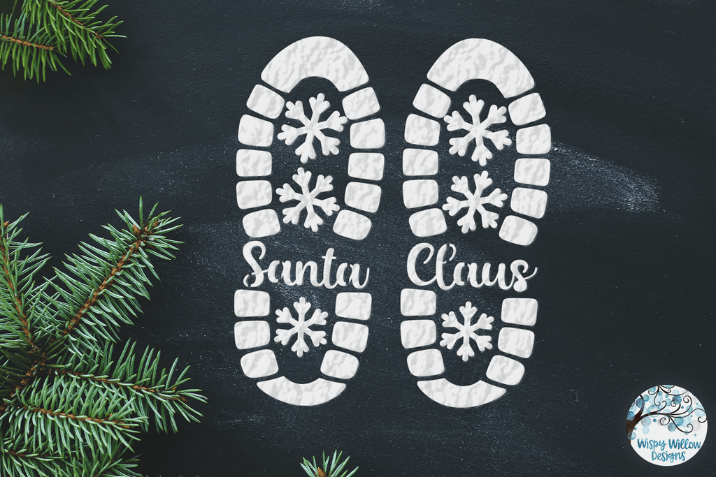 Santa Claus Boot Print Stencil SVG  Christmas SVG – Wispy Willow Designs