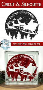 Santa Claus in Night Sky SVG | Merry Christmas SVG Wispy Willow Designs Company