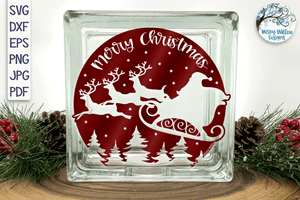 Santa Claus in Night Sky SVG | Merry Christmas SVG Wispy Willow Designs Company