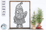 Santa Claus Zentangle SVG | Christmas Zentangle SVG Wispy Willow Designs Company