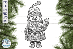 Santa Claus Zentangle SVG | Christmas Zentangle SVG Wispy Willow Designs Company