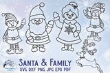 Santa & Family SVG Bundle - Outlines Wispy Willow Designs Company