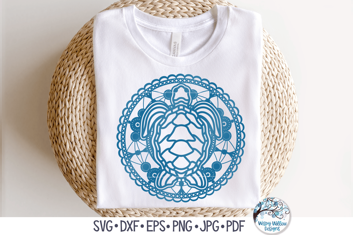 Sea Turtle Mandala SVG Wispy Willow Designs Company