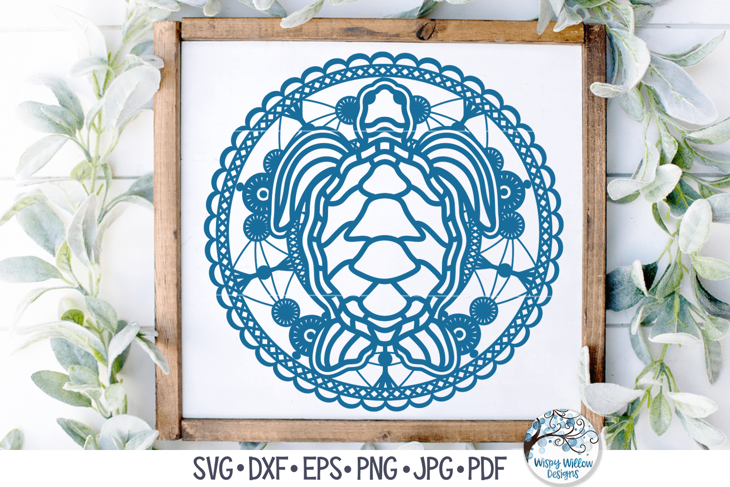 Sea Turtle Mandala SVG Wispy Willow Designs Company