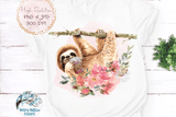 Sloth with Coffee PNG Wispy Willow Designs Company