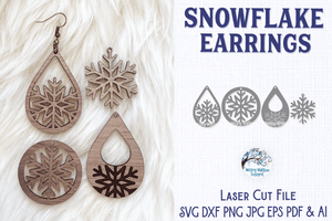 Snowflake Earrings for Laser Wispy Willow Designs Company
