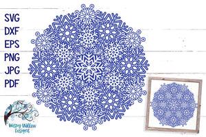 Snowflake Mandala SVG Wispy Willow Designs Company