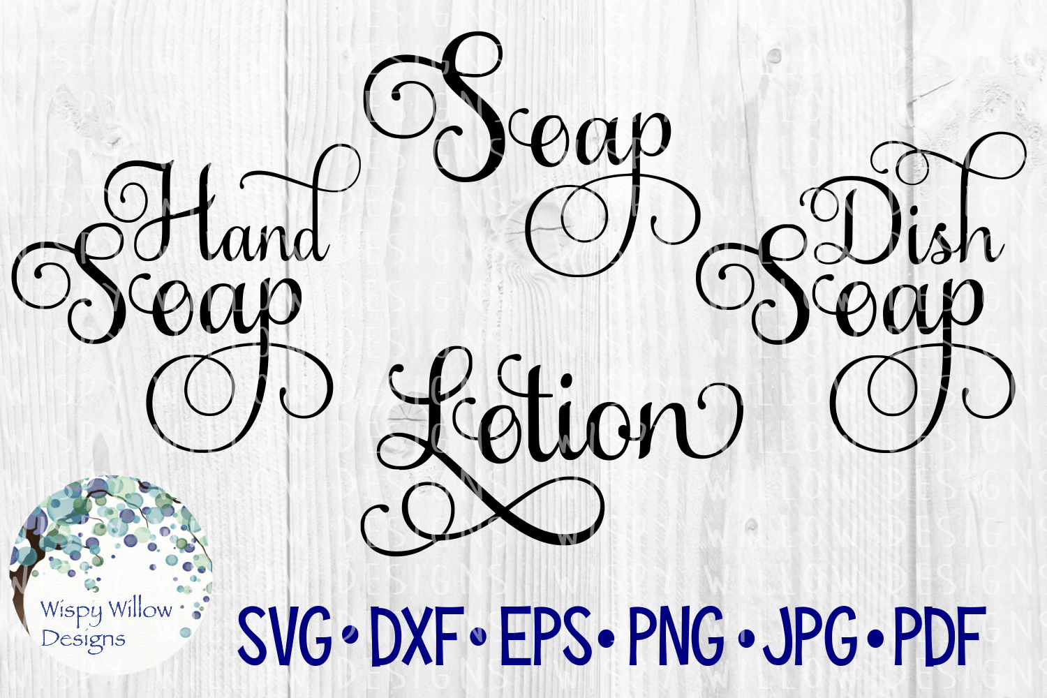 Soap and Lotion SVG Bundle | Bathroom Label SVG Bundle Wispy Willow Designs Company