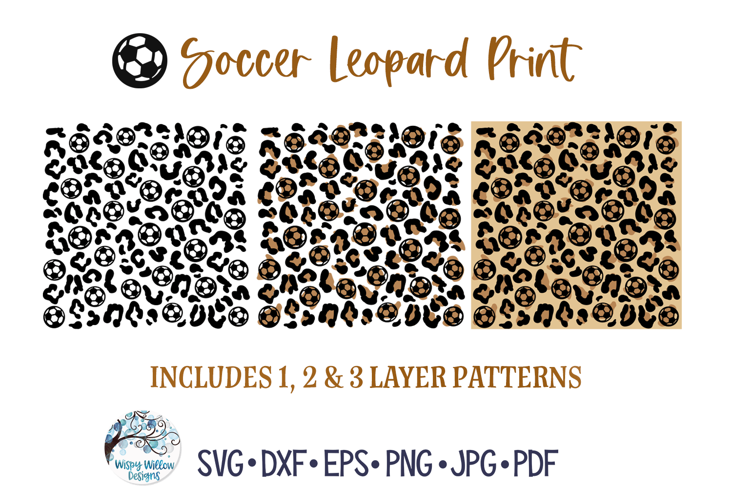 Soccer Leopard Print SVG | Sport Ball Pattern Wispy Willow Designs Company