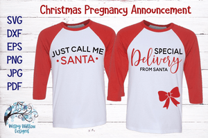Special Delivery Christmas Pregnancy Announcement SVG Wispy Willow Designs Company