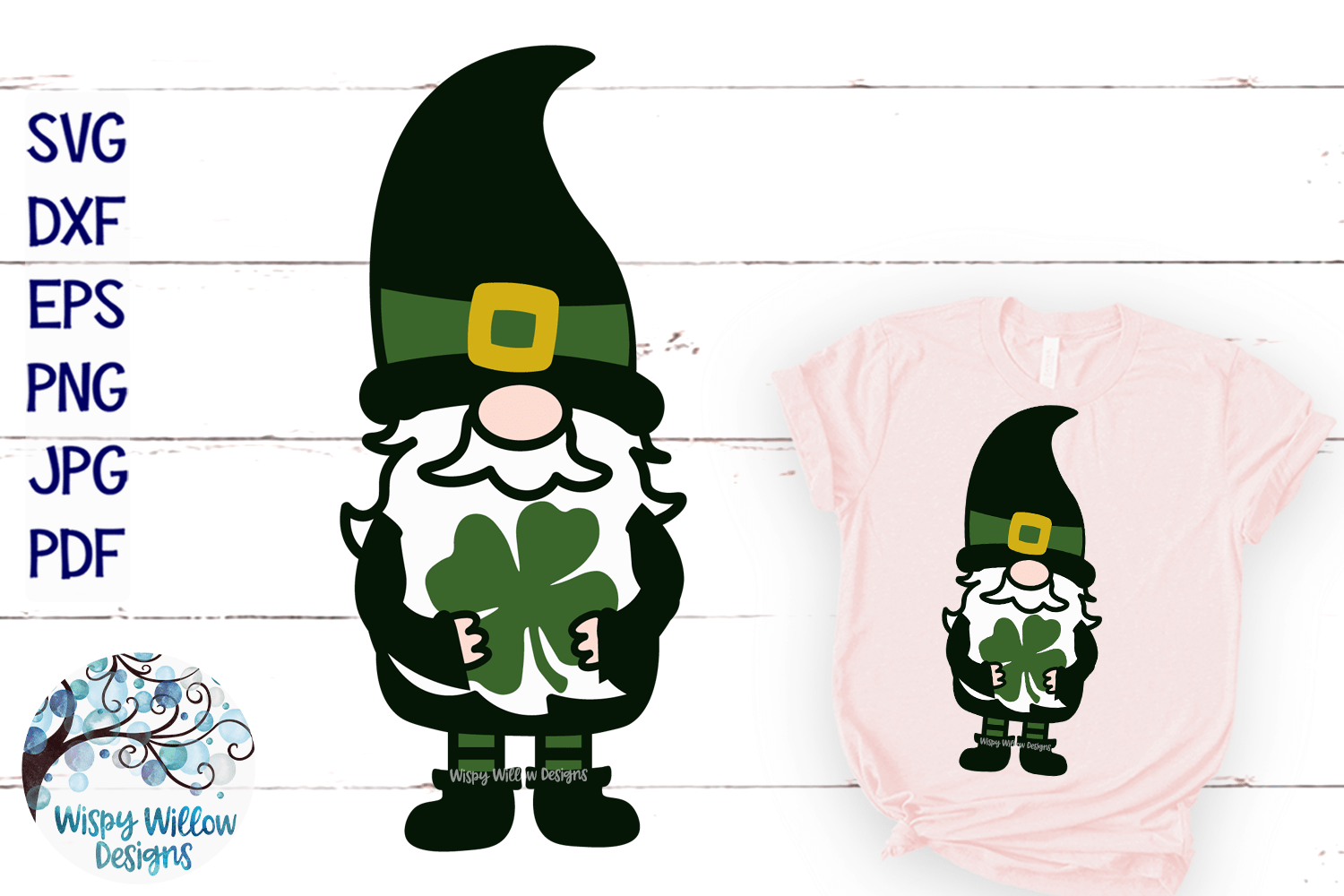 St. Patrick's Day Gnome SVG Wispy Willow Designs Company