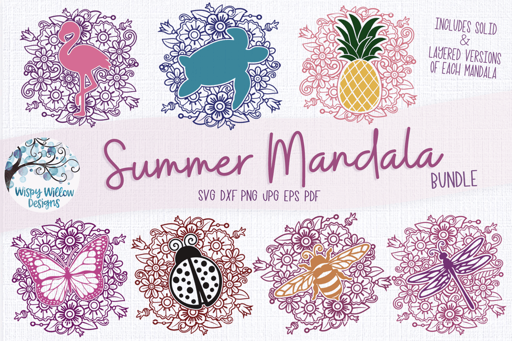 Summer Mandala SVG Bundle Wispy Willow Designs Company