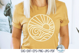 Sun with Ocean Waves | Round Summer Beach SVG Wispy Willow Designs Company