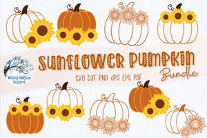 Sunflower Pumpkin SVG Bundle Wispy Willow Designs Company