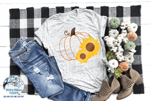 Sunflower Pumpkin SVG Bundle Wispy Willow Designs Company