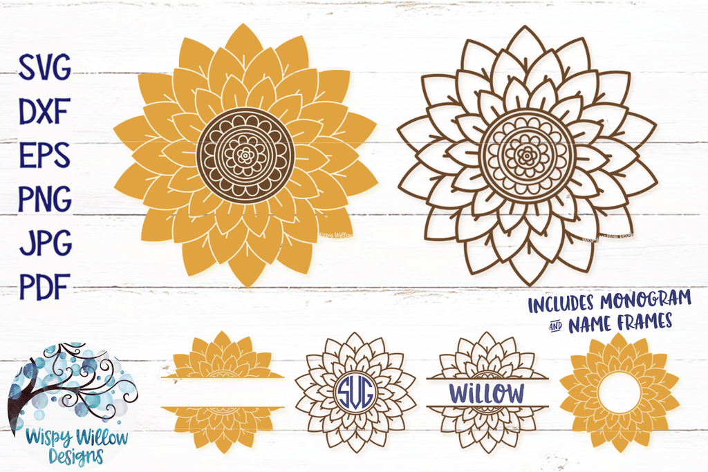 Sunflower SVG Bundle Wispy Willow Designs Company