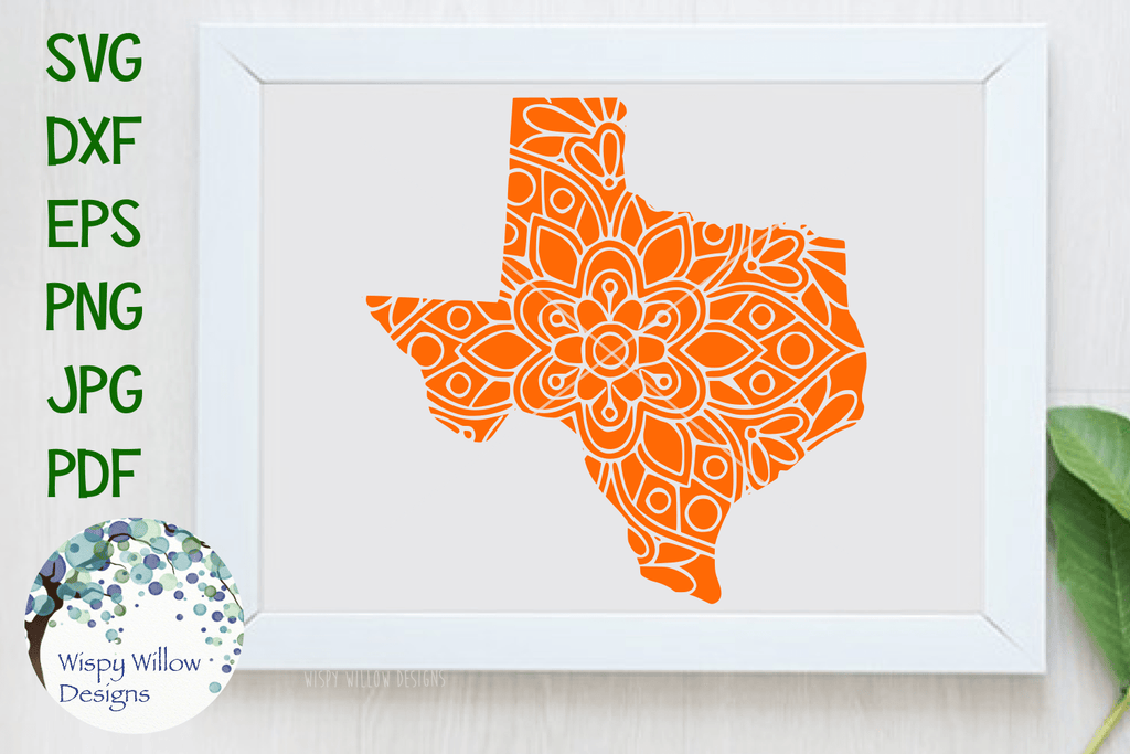 Texas TX Mandala SVG Wispy Willow Designs Company