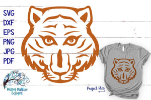 Tiger Face SVG Wispy Willow Designs Company