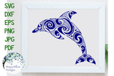 Tribal Dolphin Mandala SVG Wispy Willow Designs Company
