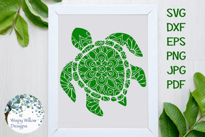 Turtle Mandala SVG Wispy Willow Designs Company