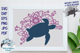 Turtle with Flowers SVG Wispy Willow Designs Company